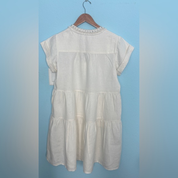 Chico's Ivory Tiered Dress with Beaded Neckline - Picture 6 of 13